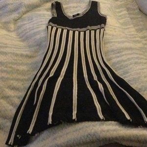 Max Studio black and stripe cream dress, size small